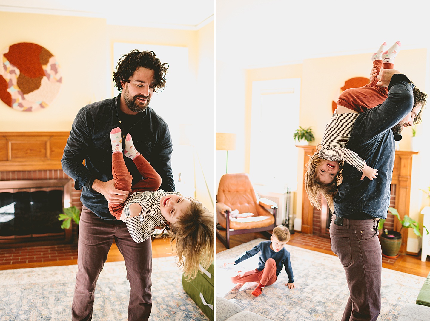 Father and daughter at home docoumentary photographs