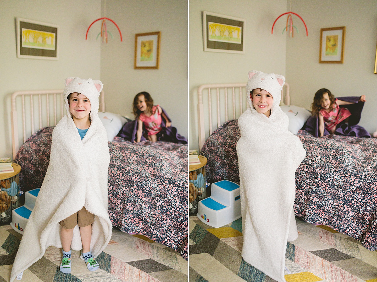 Boy wearing cat cape