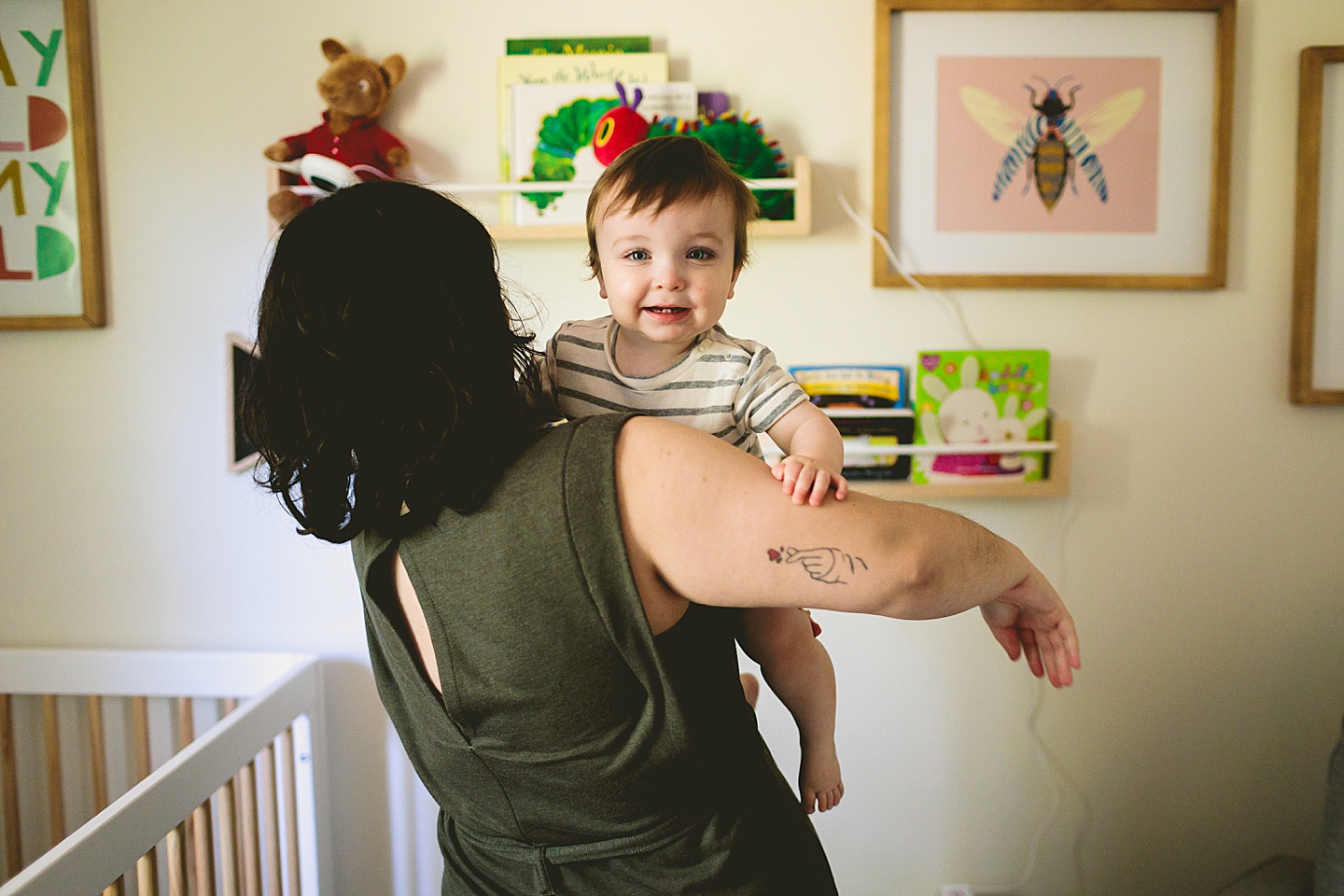 Mom holding baby