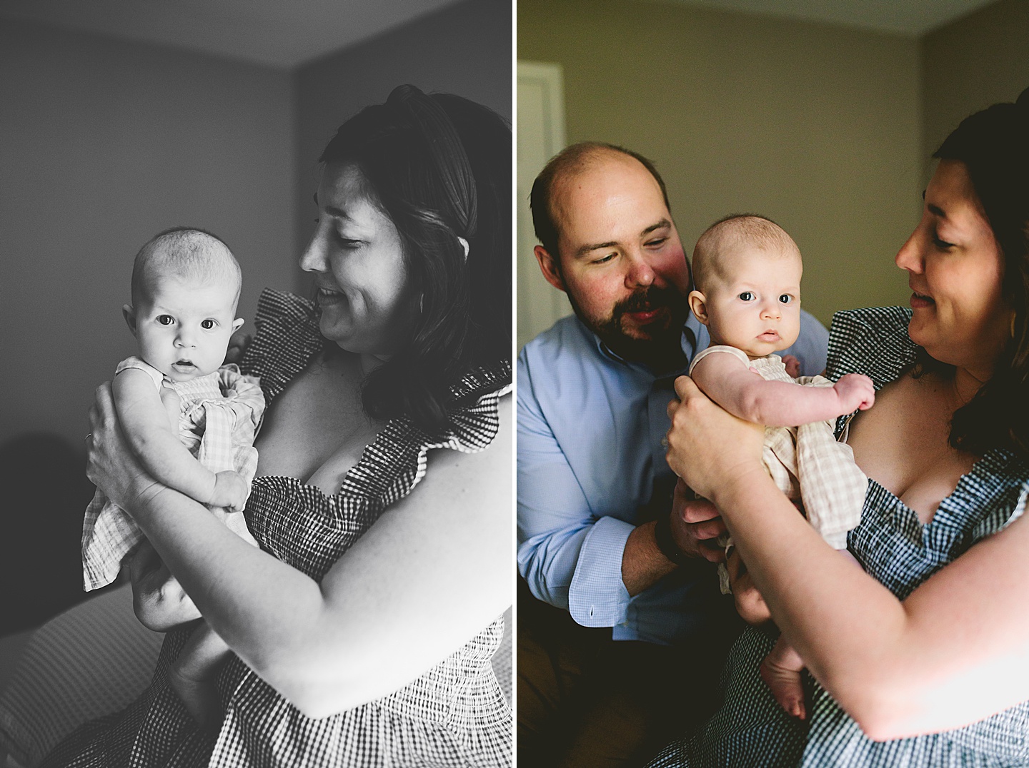 Parents holding 3 month old baby