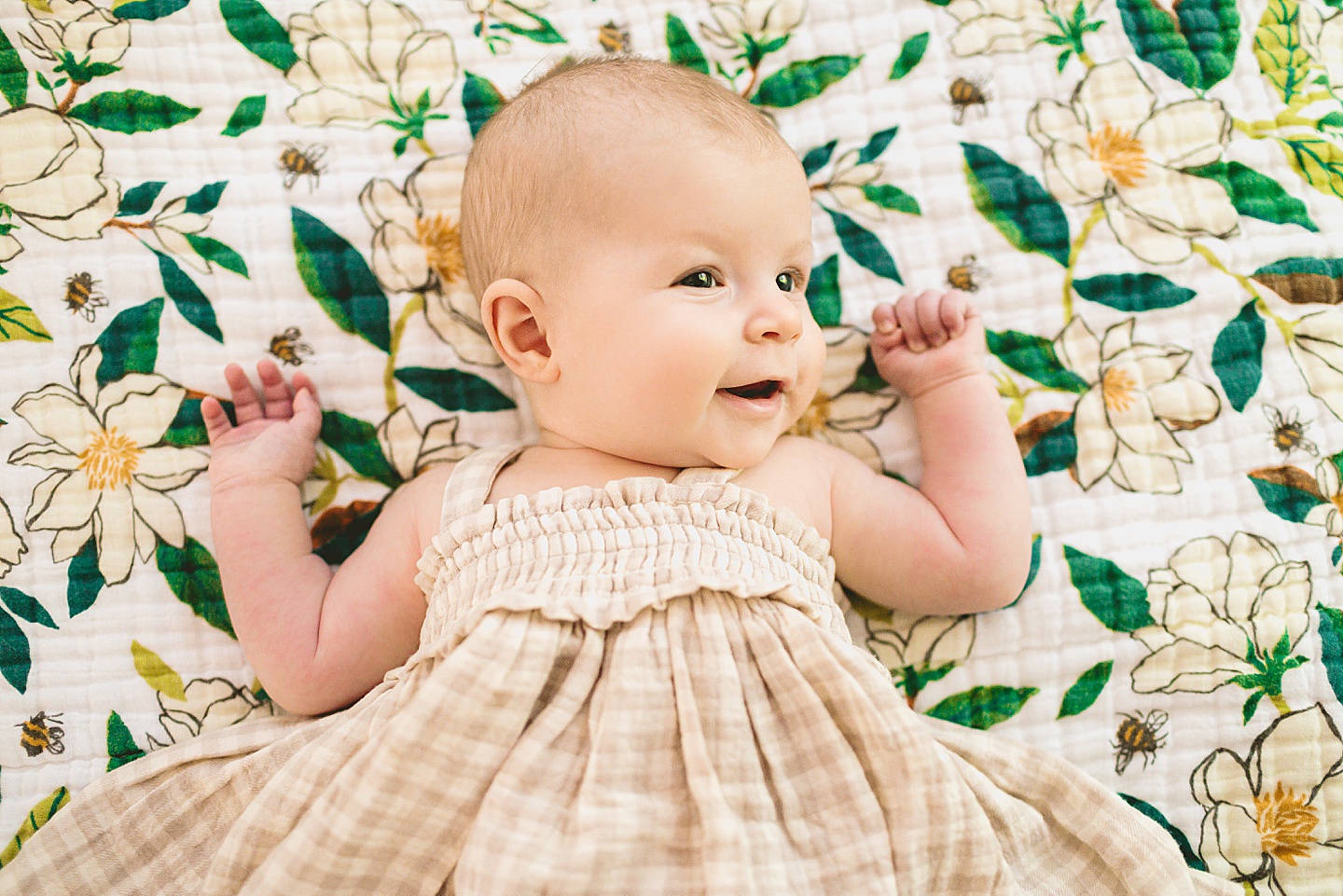 3 month old smiling baby