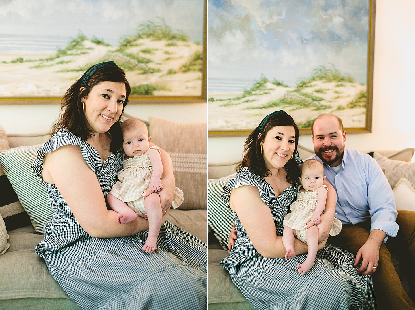 Parents with baby at home