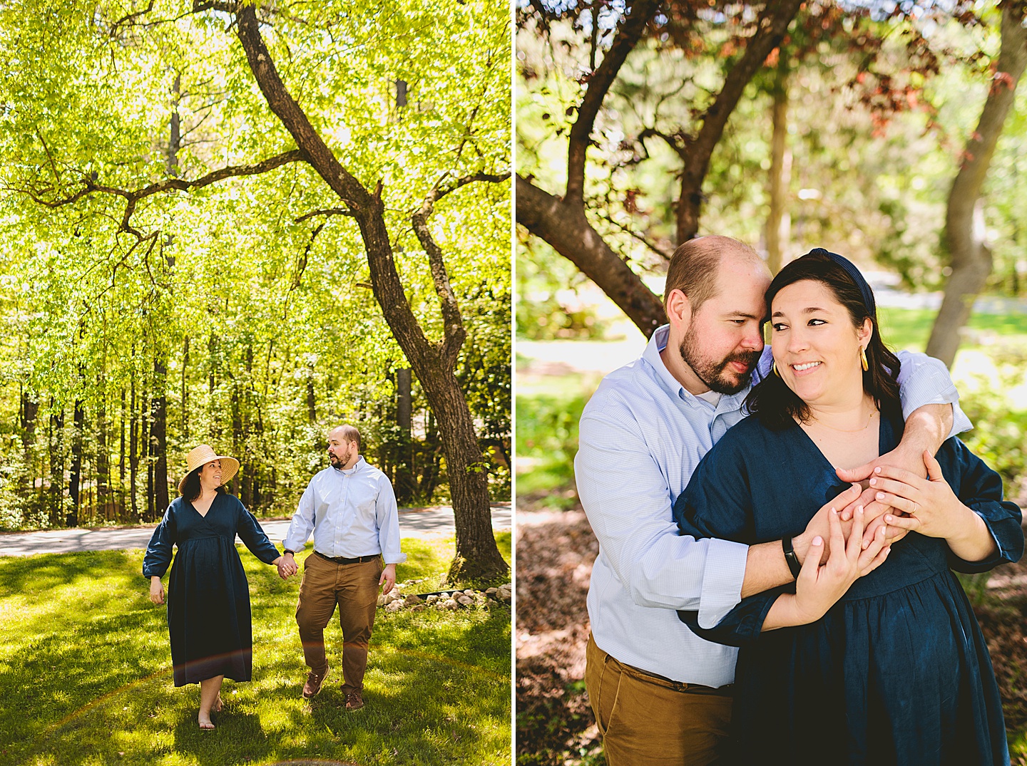 Couple portraits outside in yard