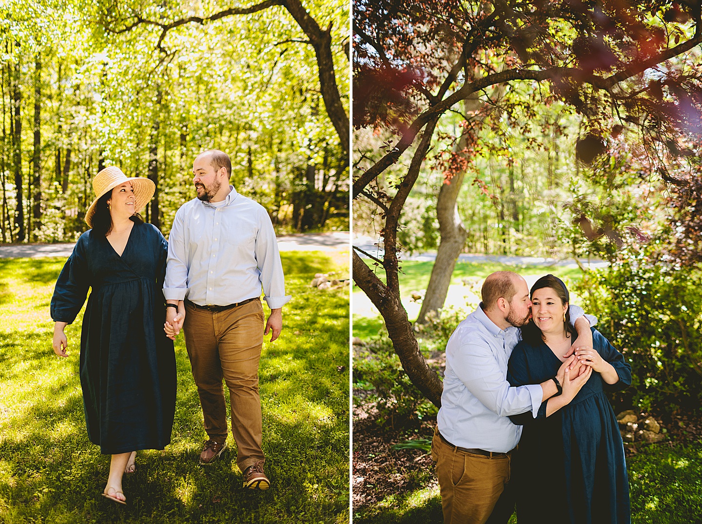 Couple portraits outside in yard