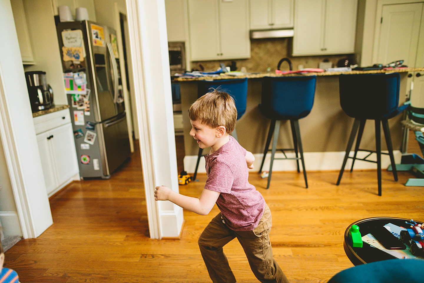 Kid running down the hallway