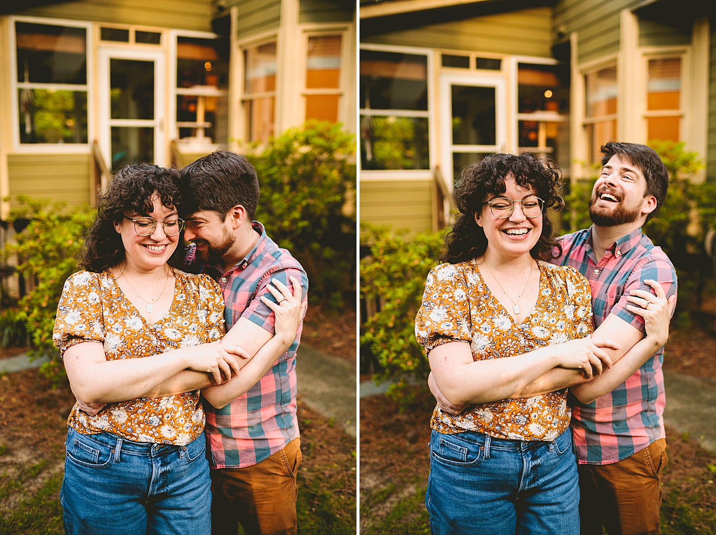 Couple portraits at home in Durham