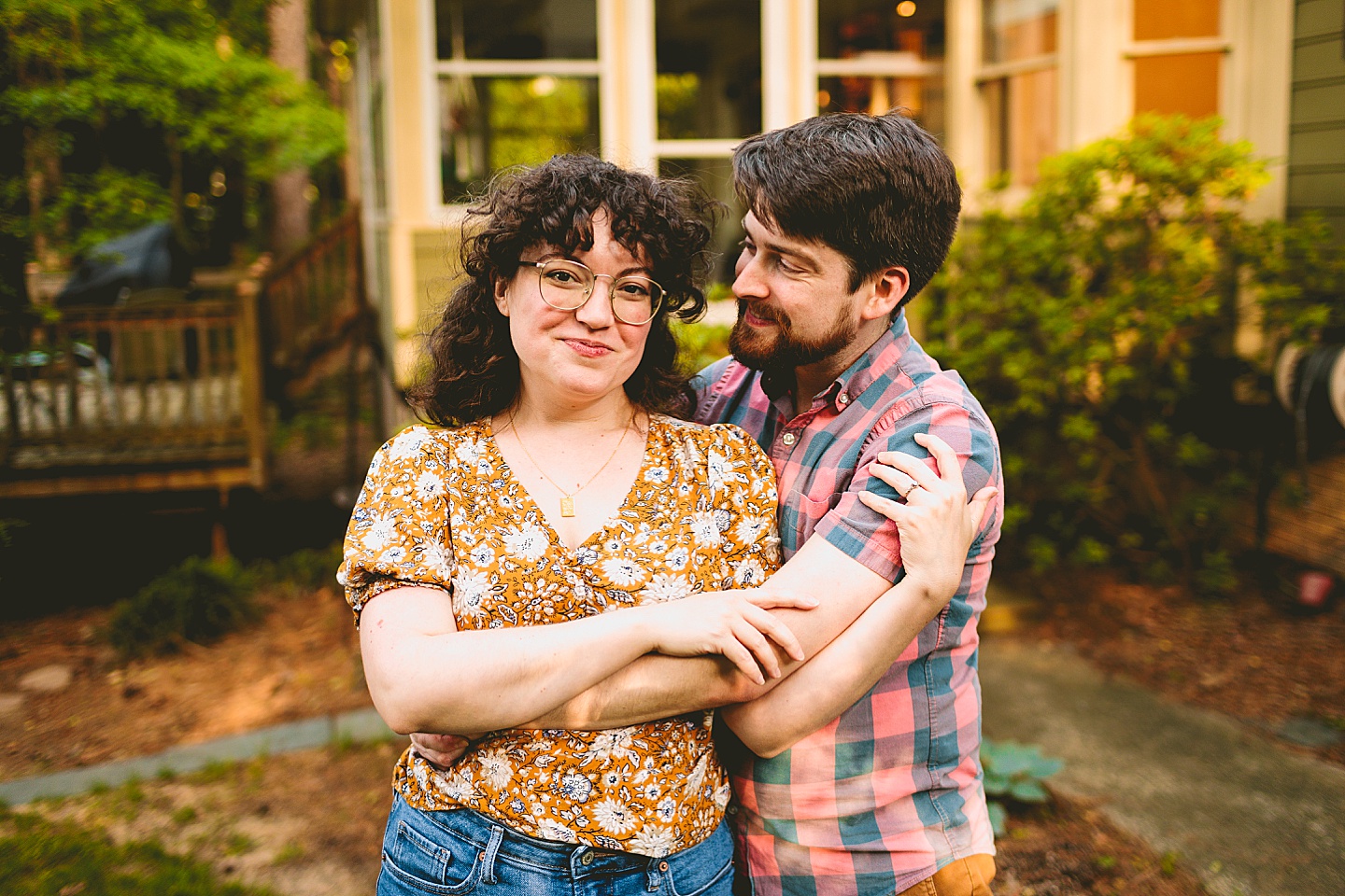 Couple portraits at home in Durham