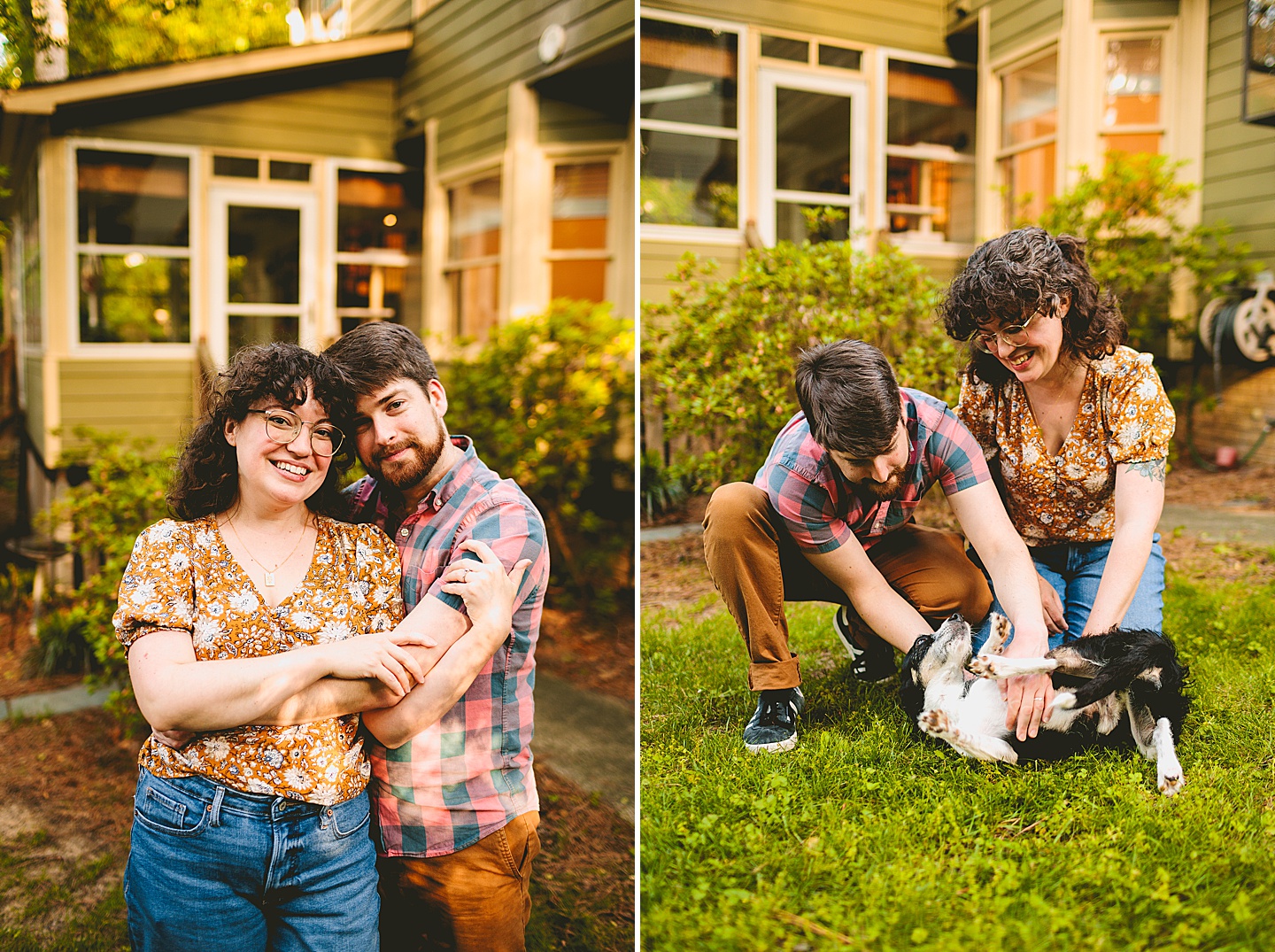 Couple portraits at home in Durham