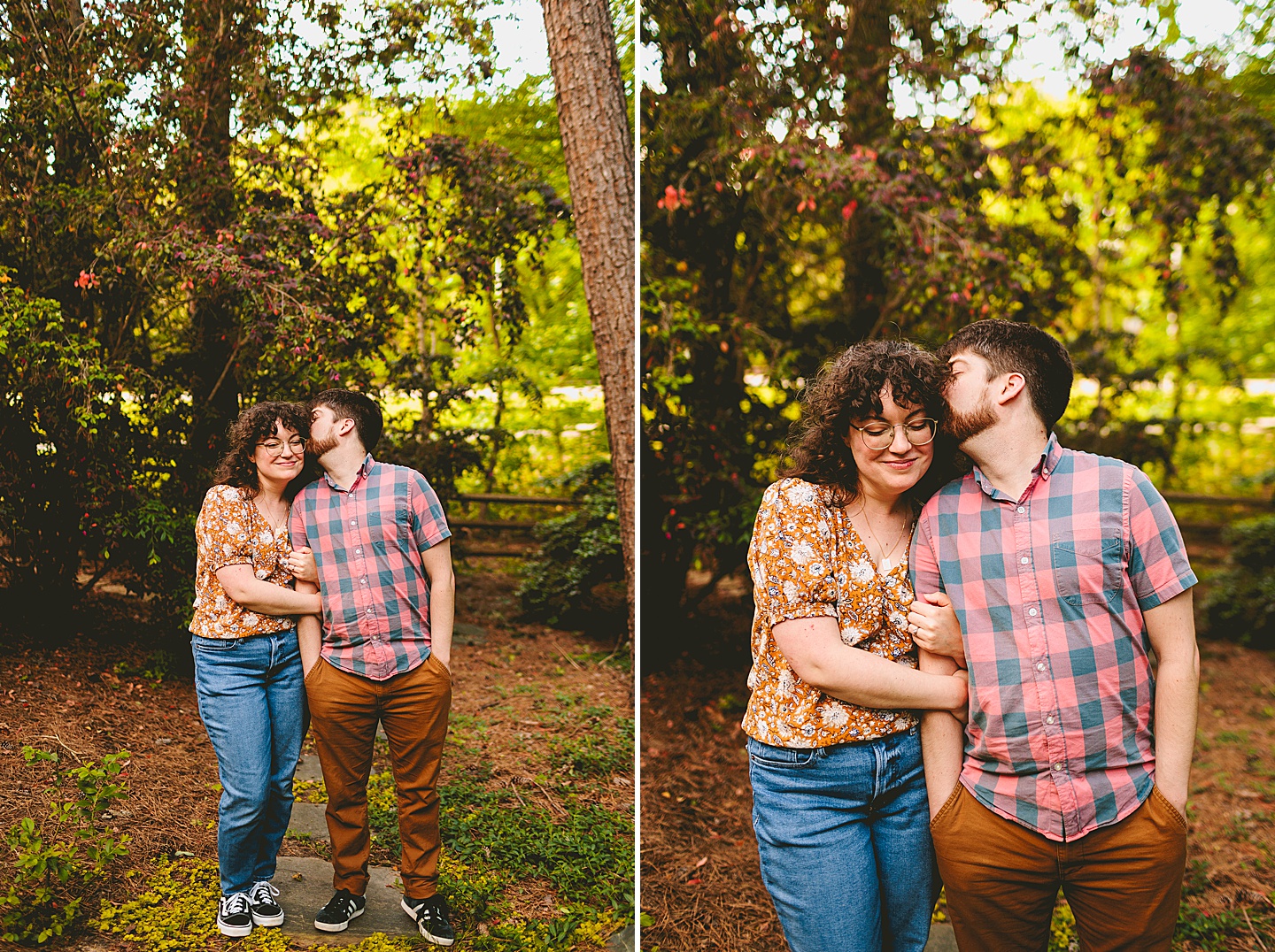 Portrait of couple in their backyard