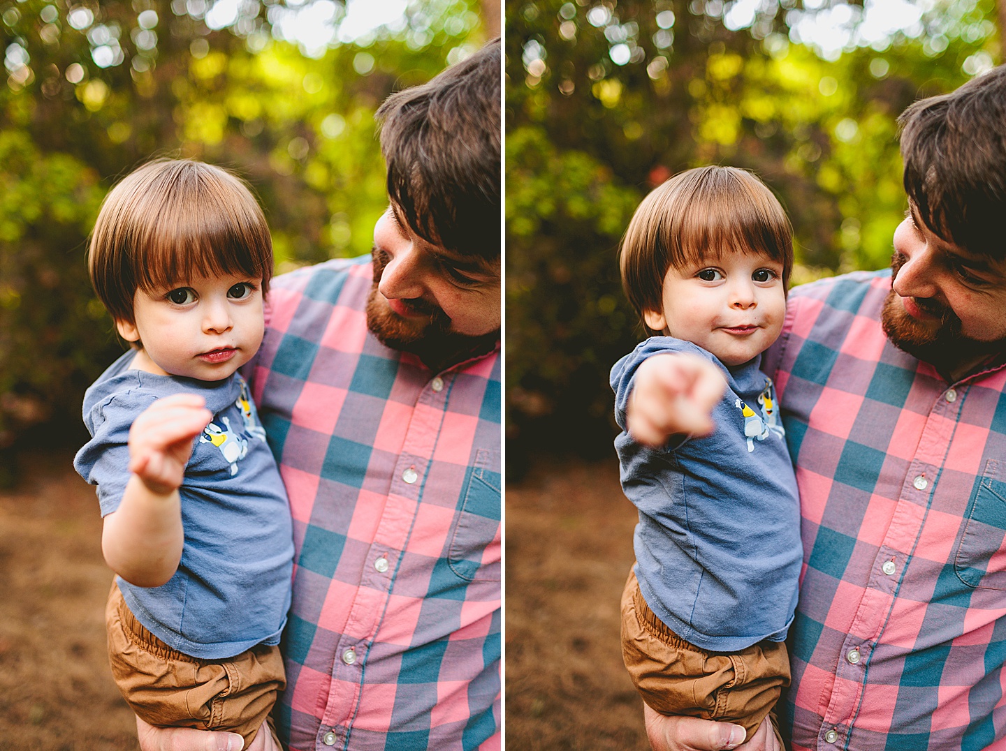 Dad holding son