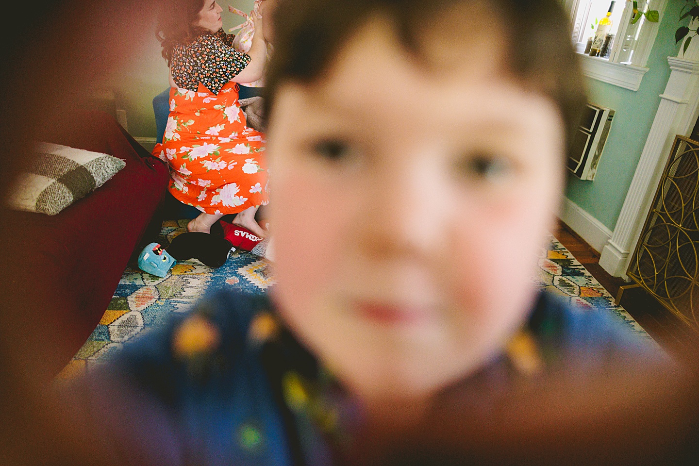 Boy smiling into camera