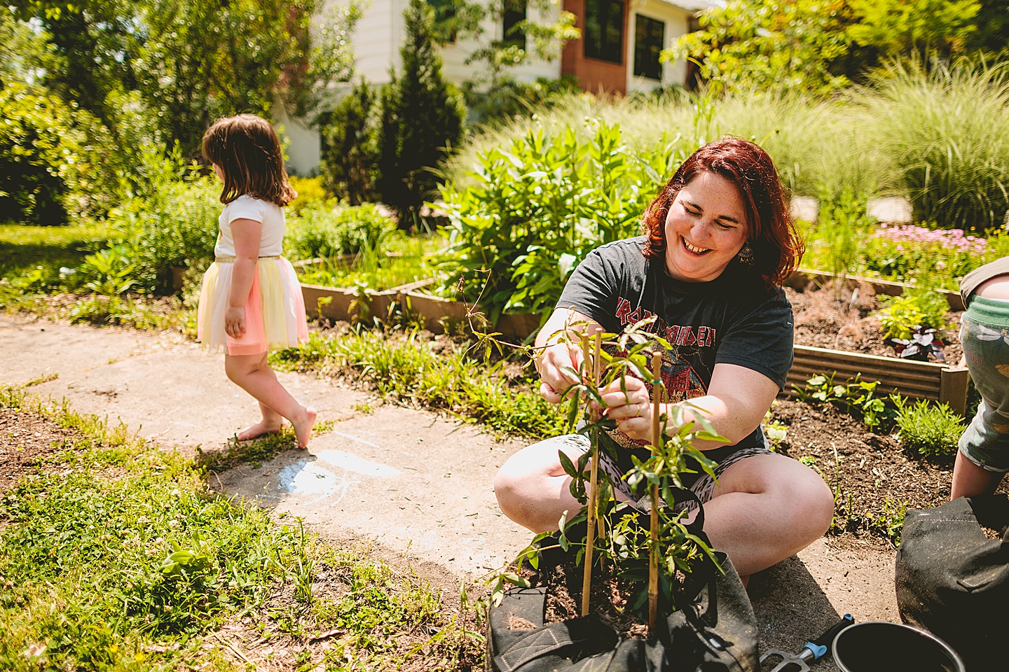 Family gardening in Durham NC