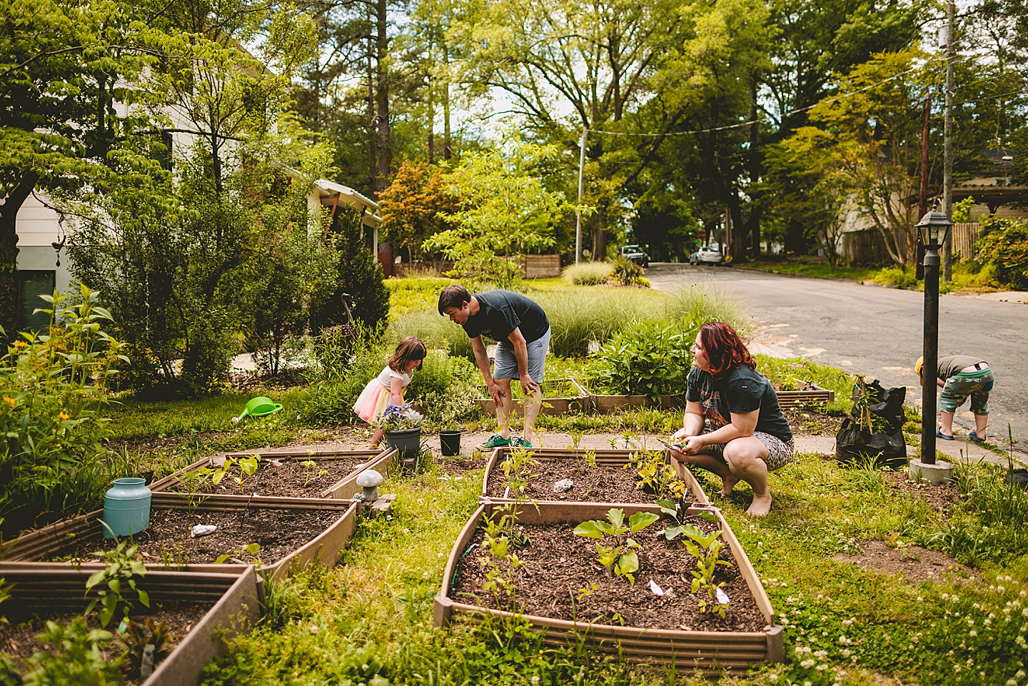 Family gardening in Durham NC