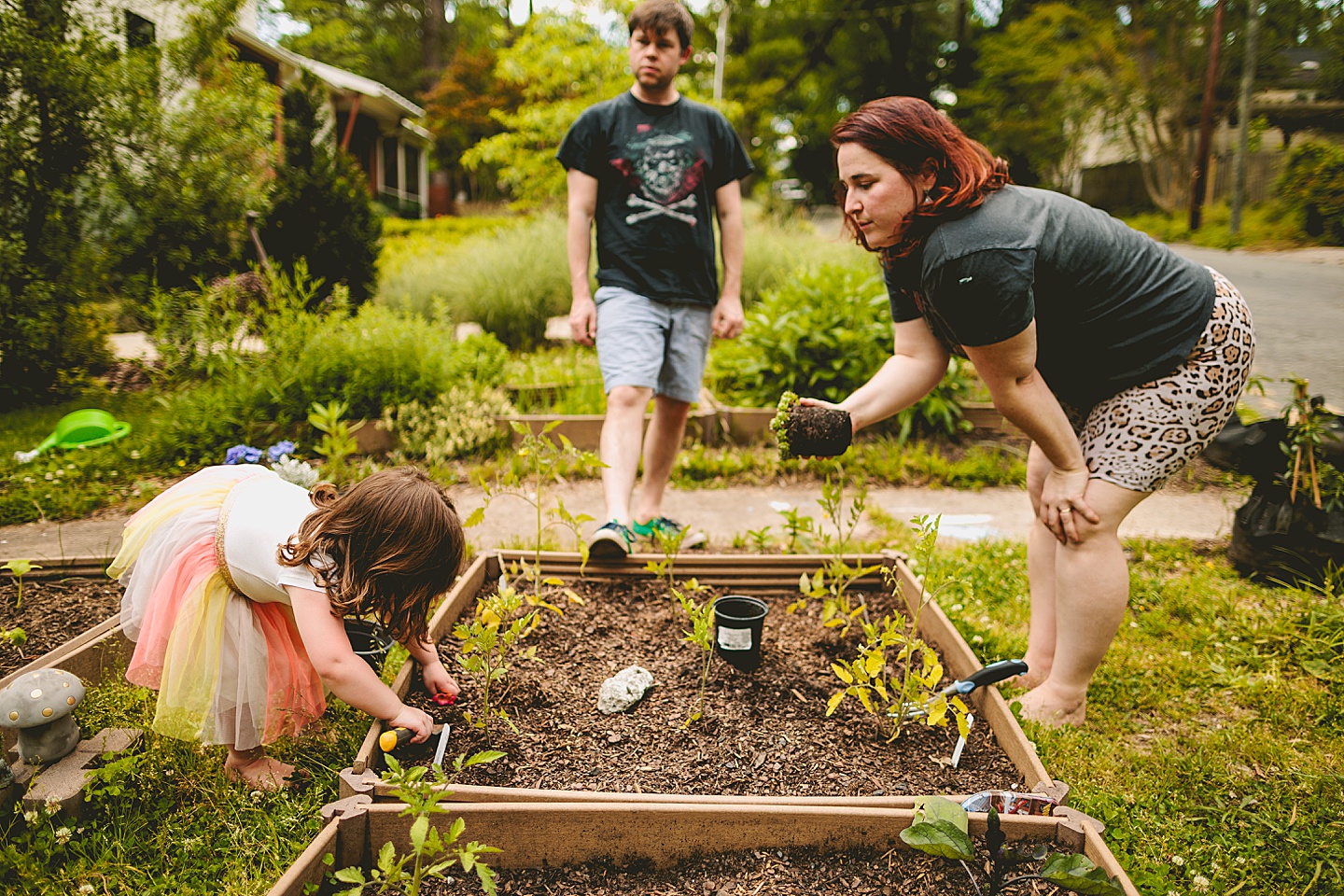 Family gardening in Durham NC