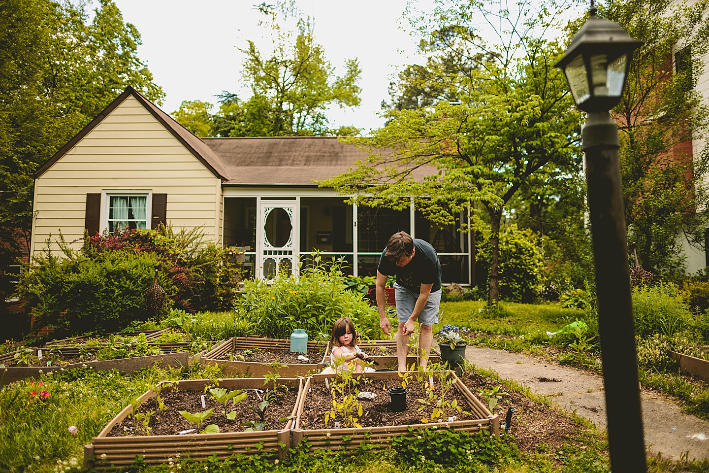 Family gardening in Durham NC