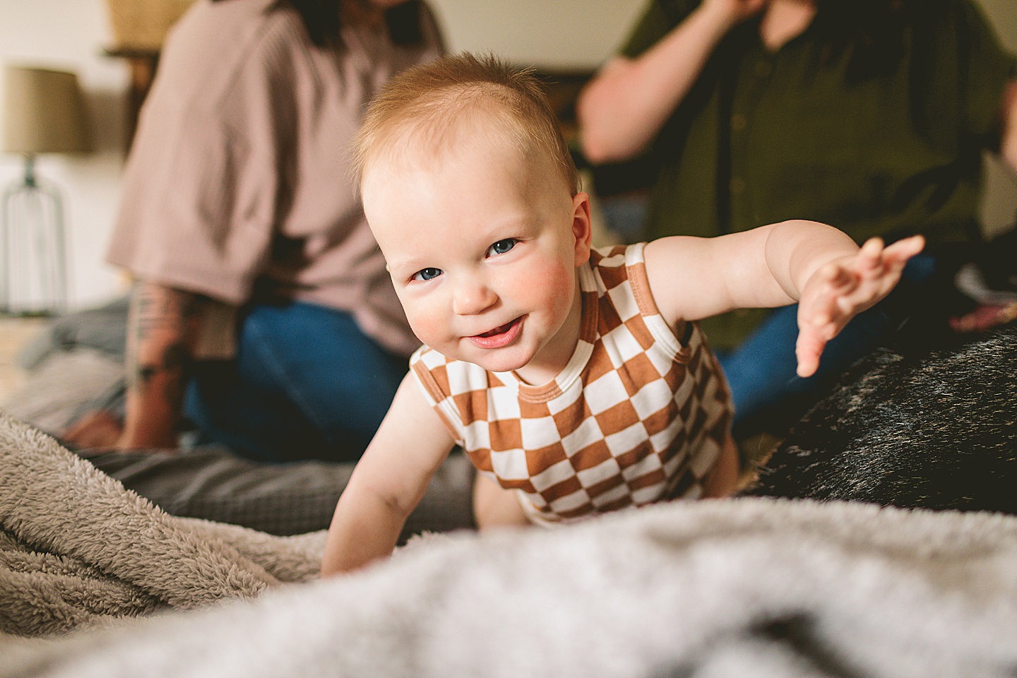 Smiling baby at home