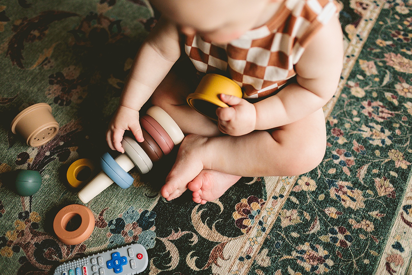 Baby holding a cup