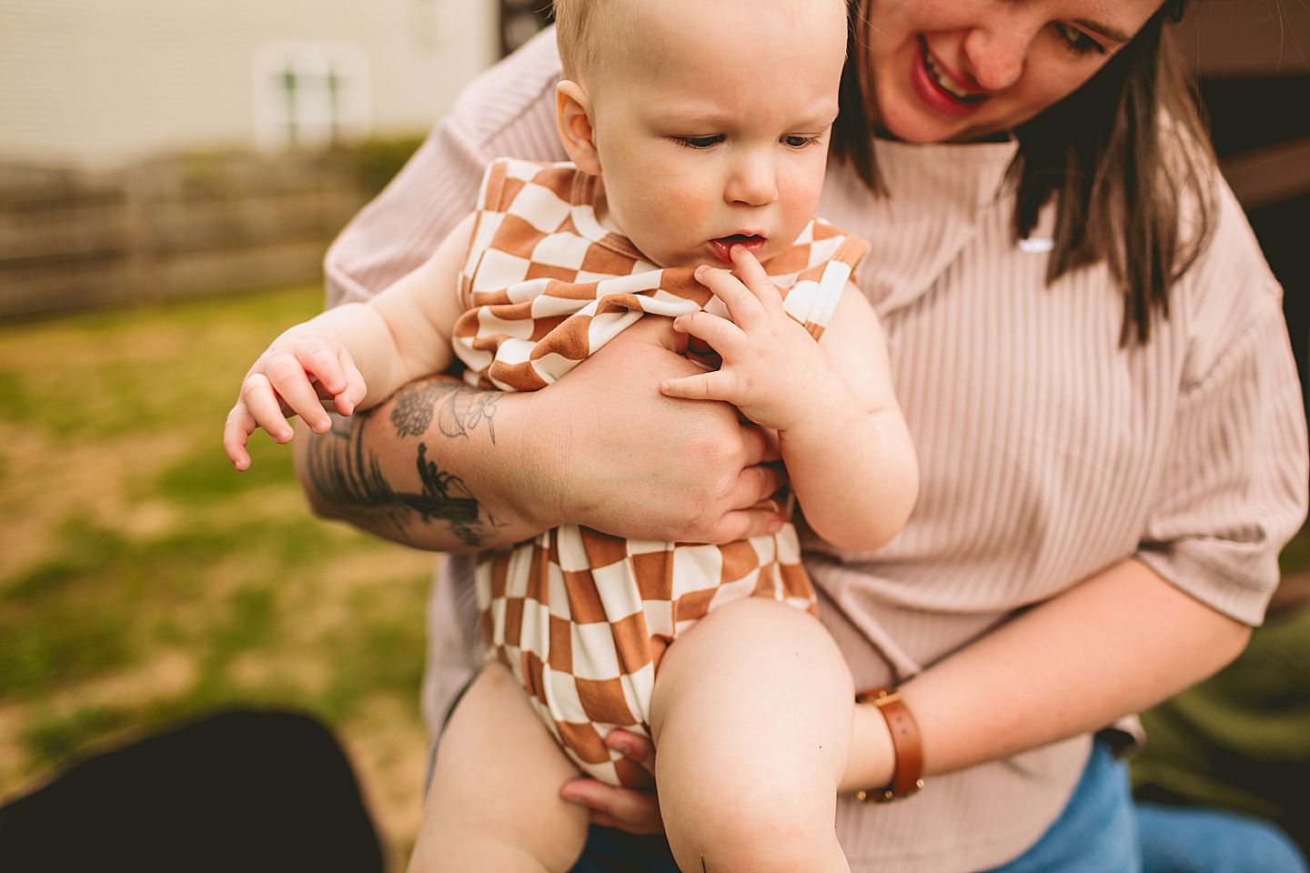 Mom holding baby