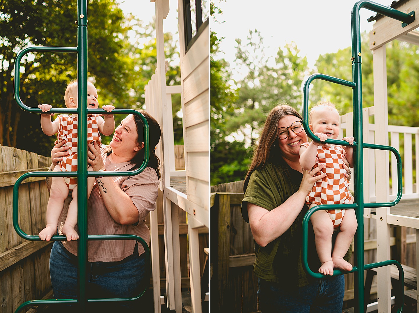 Moms holding baby