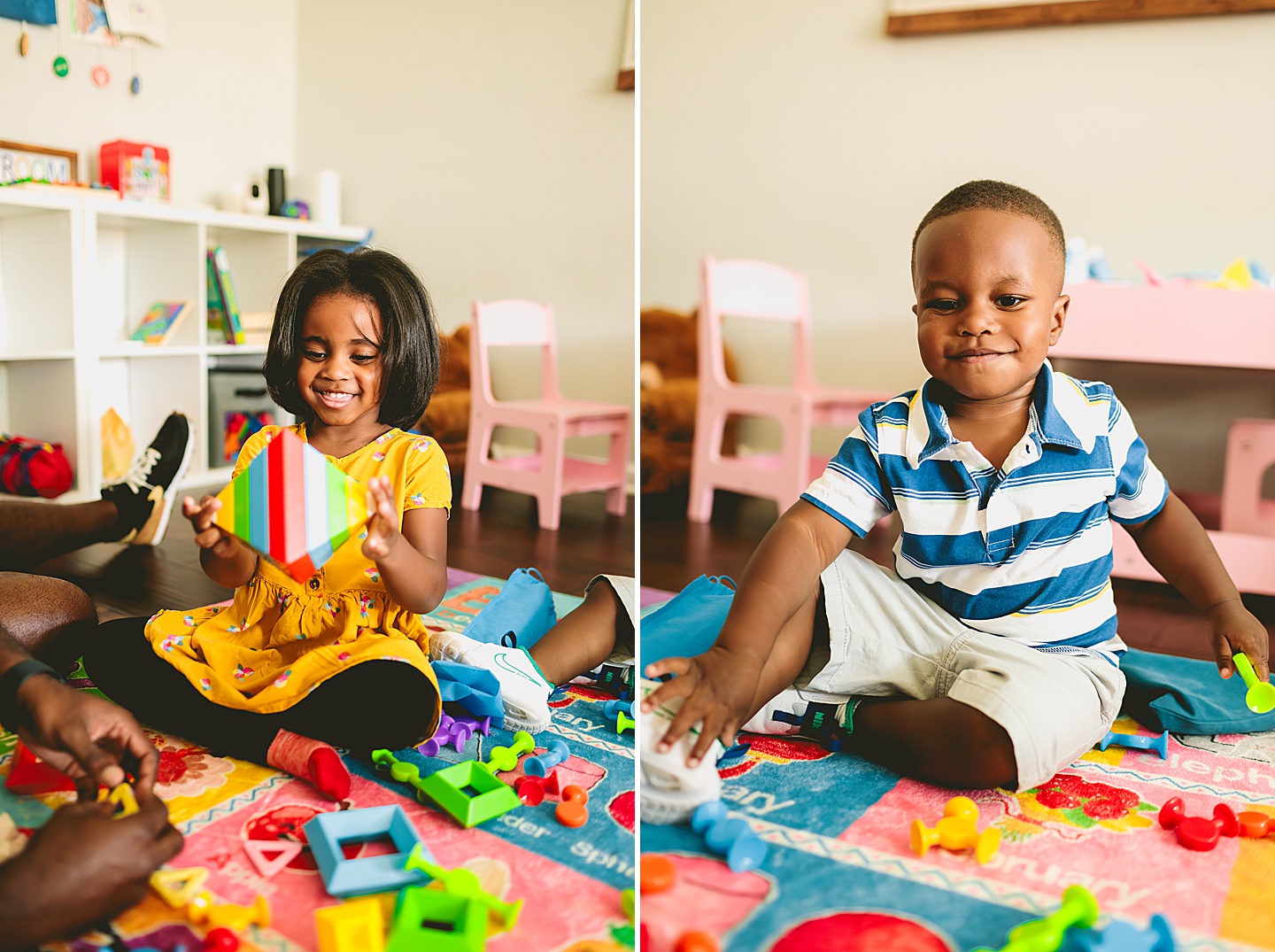 Kids building Legos