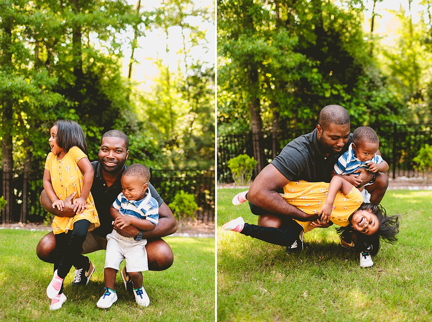 Portraits of dad and kids