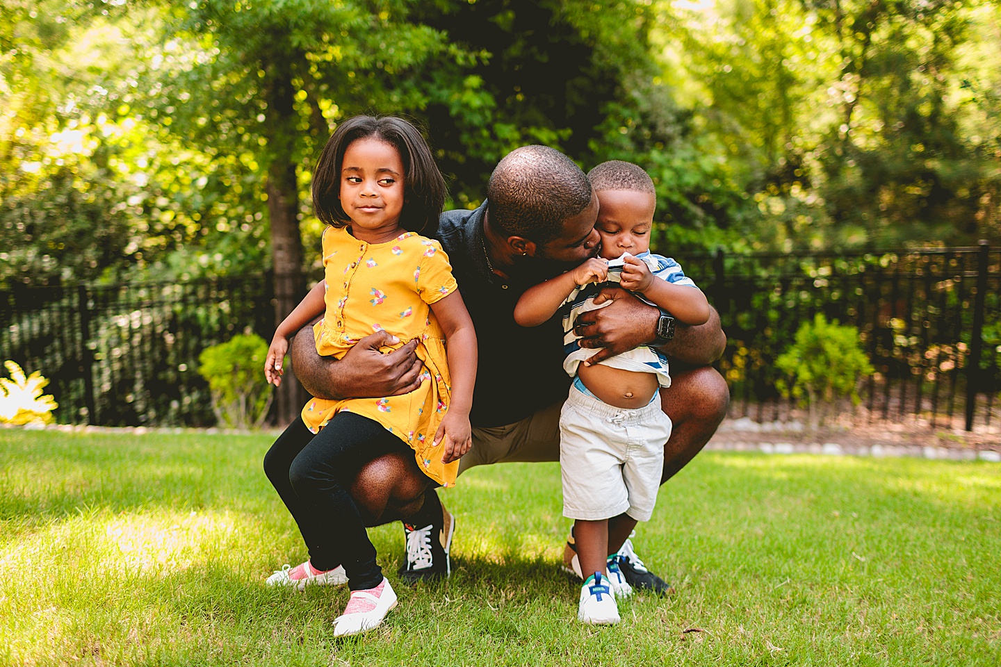 Portraits of dad and kids