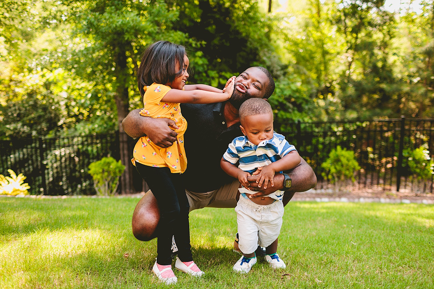 Portraits of dad and kids