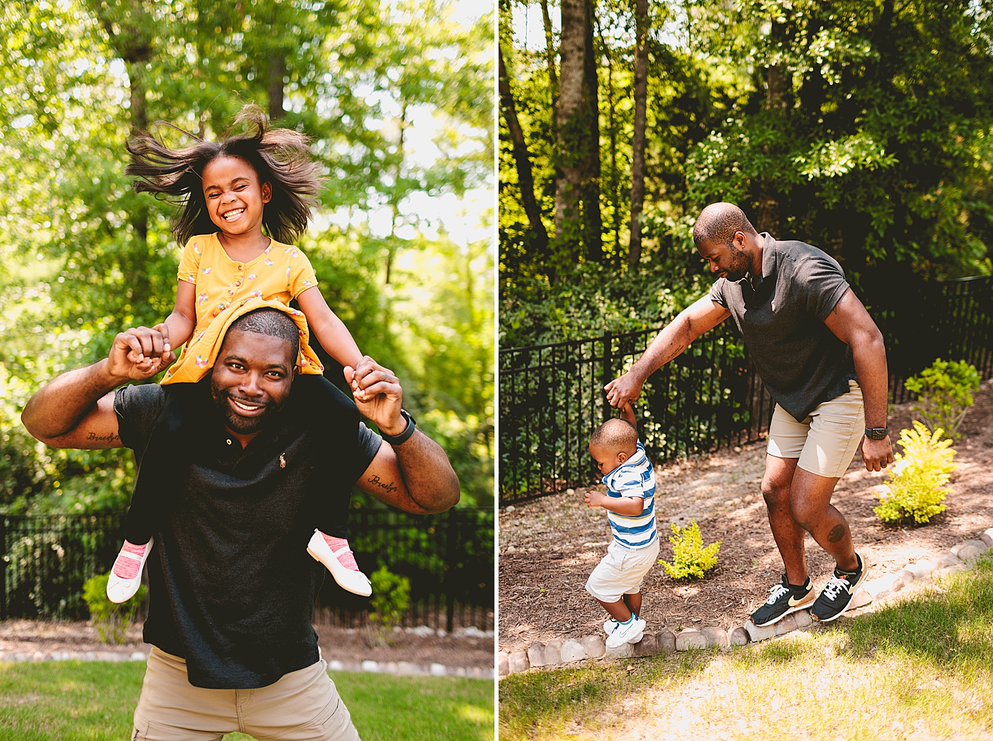 Portraits of dad and kids