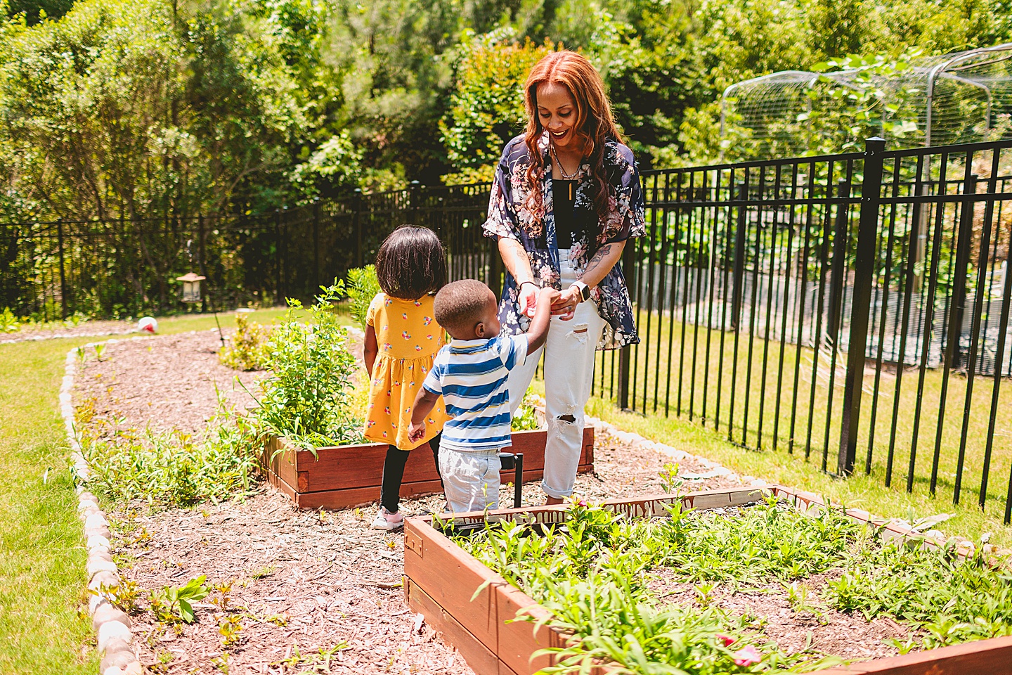 Walking in the garden with Mom