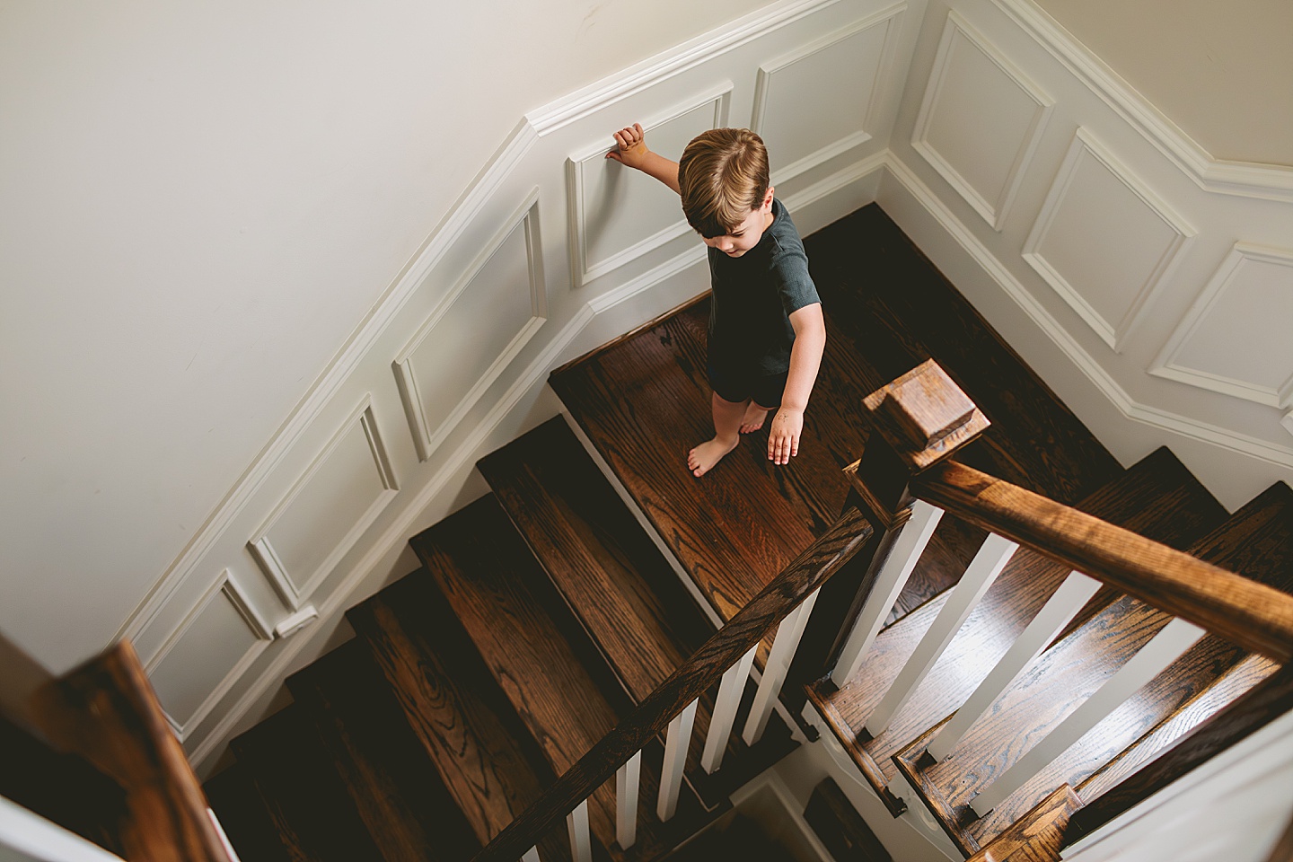 Toddler going down the stairs