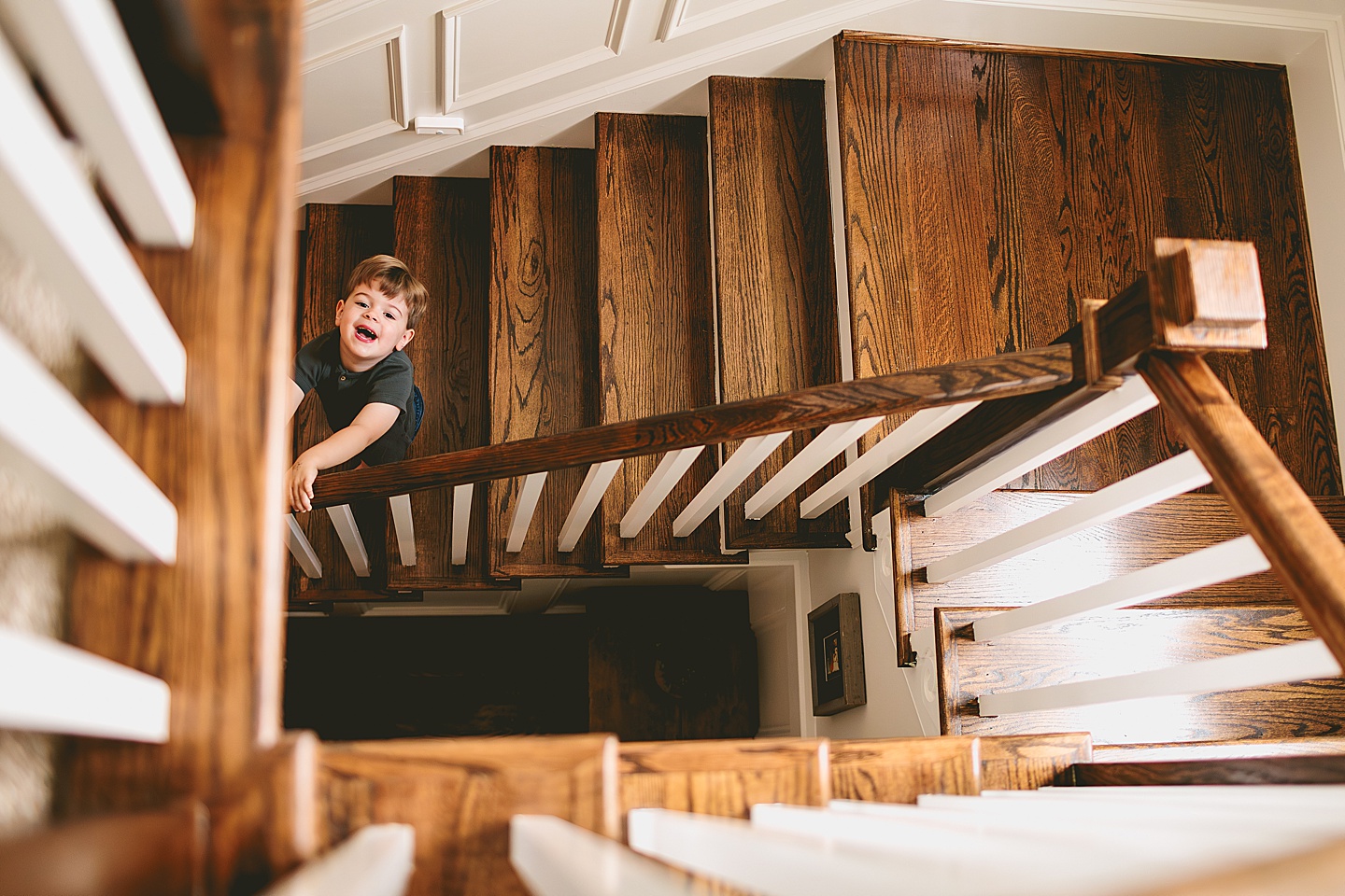 Toddler going down the stairs