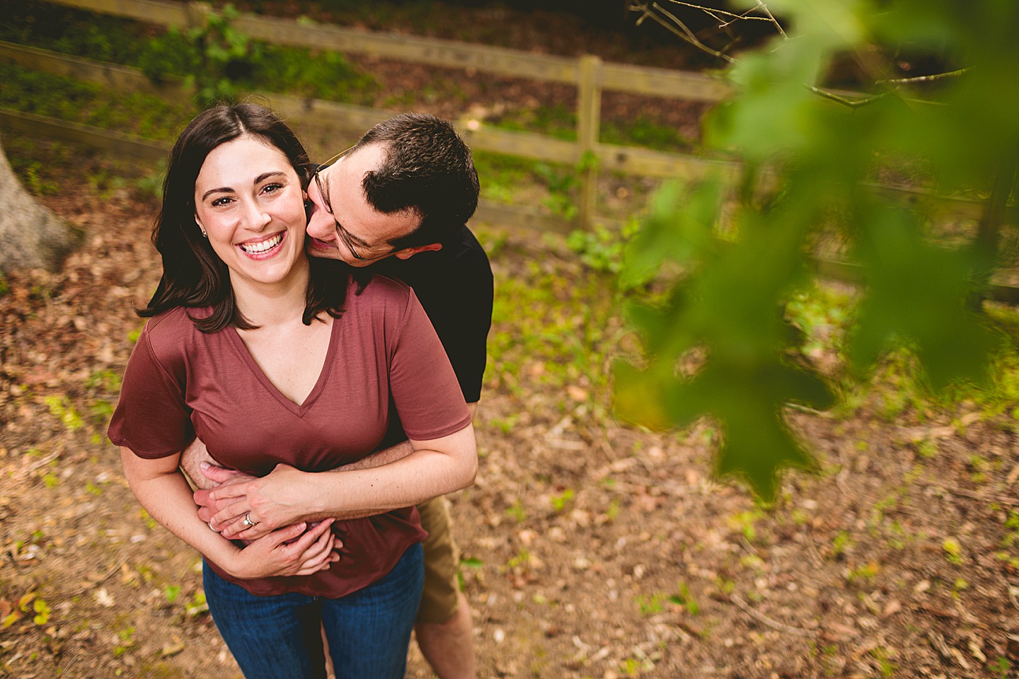 Portrait of a young couple hugging