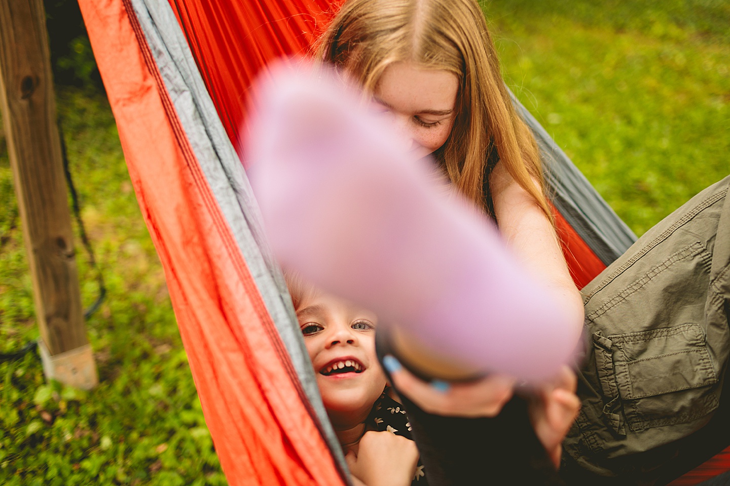 Sisters in hammock