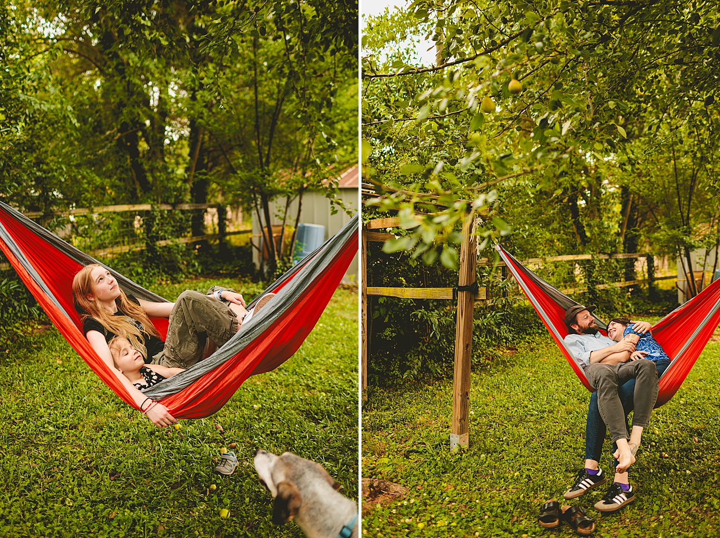 Sisters in hammock