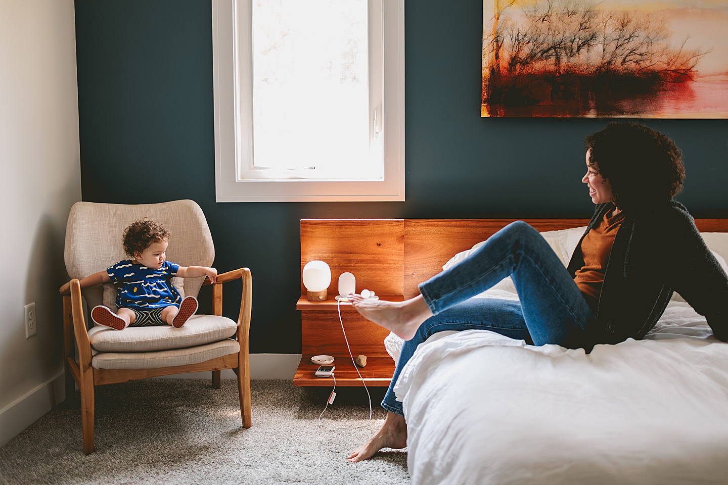 Toddler sitting in chair