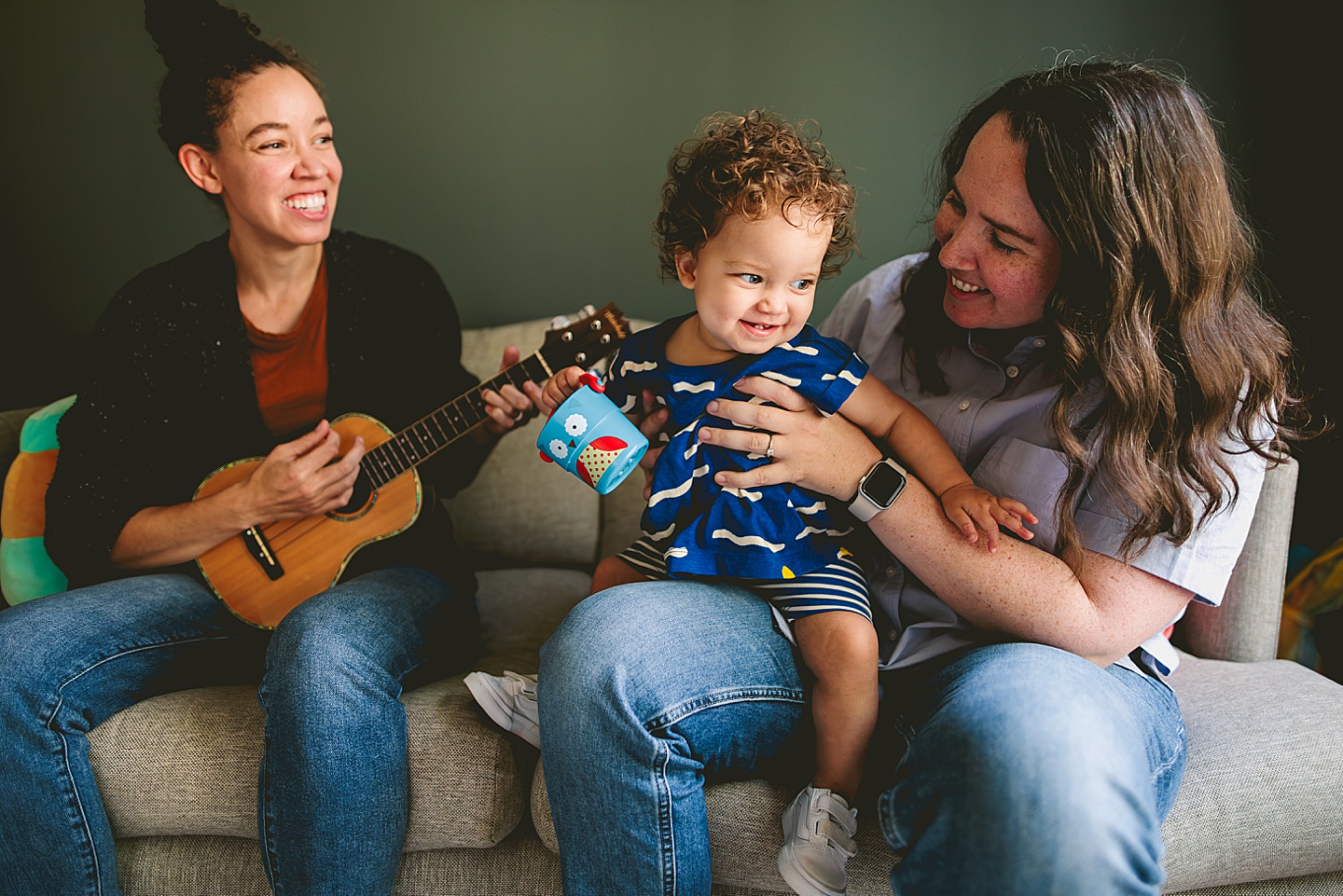 Family playing music together