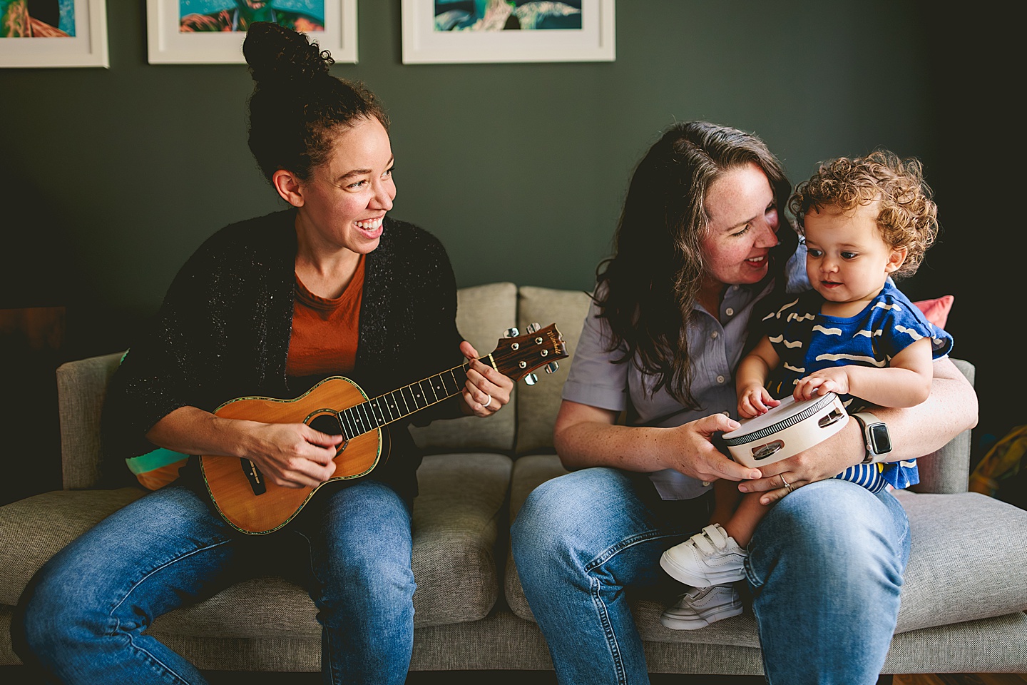 Family playing music together