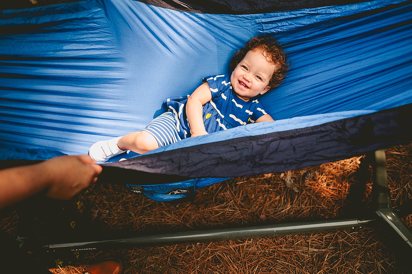 Toddler in hammock