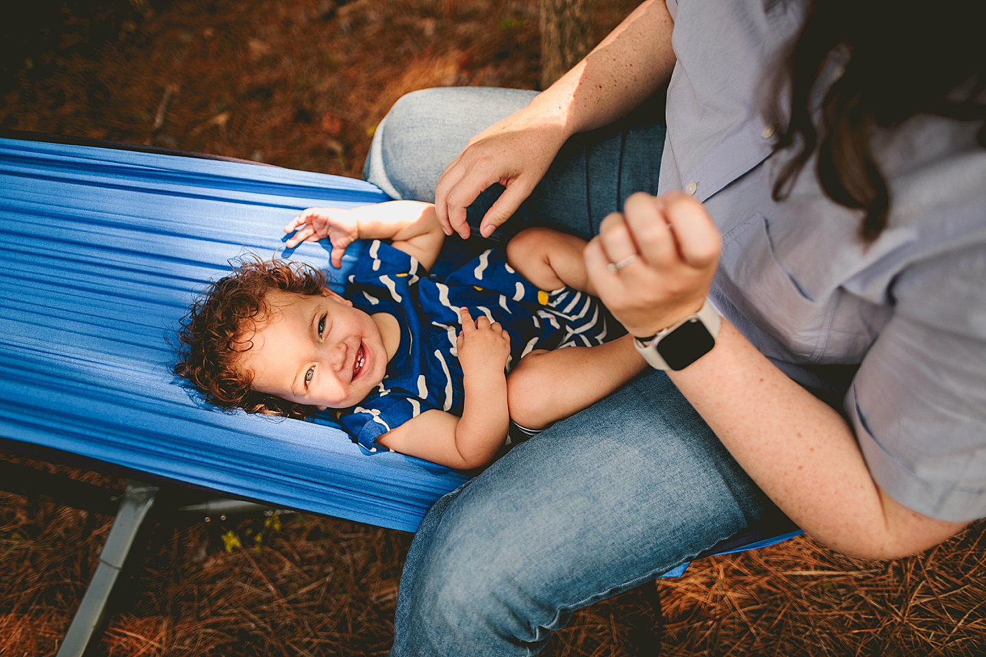 Toddler in hammock