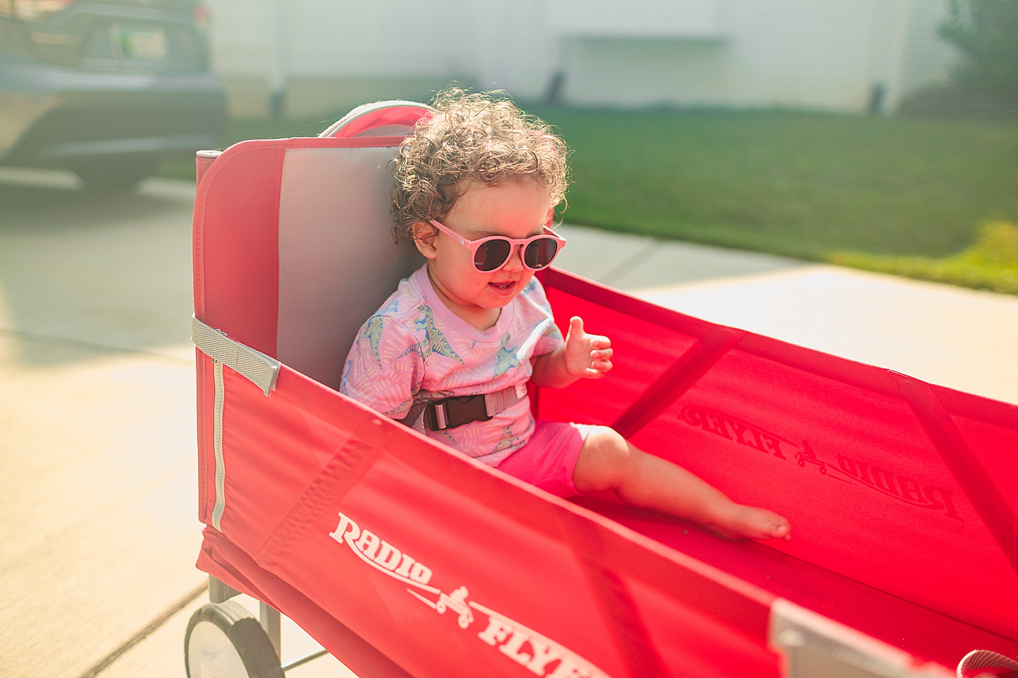 Baby wearing sunglasses