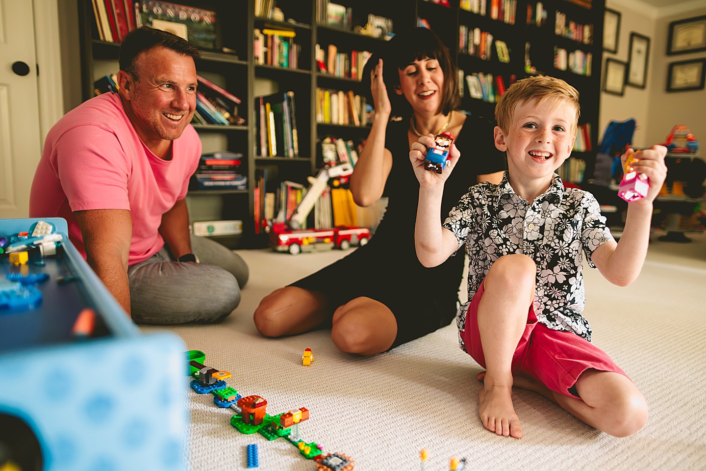 Kid playing with Legos