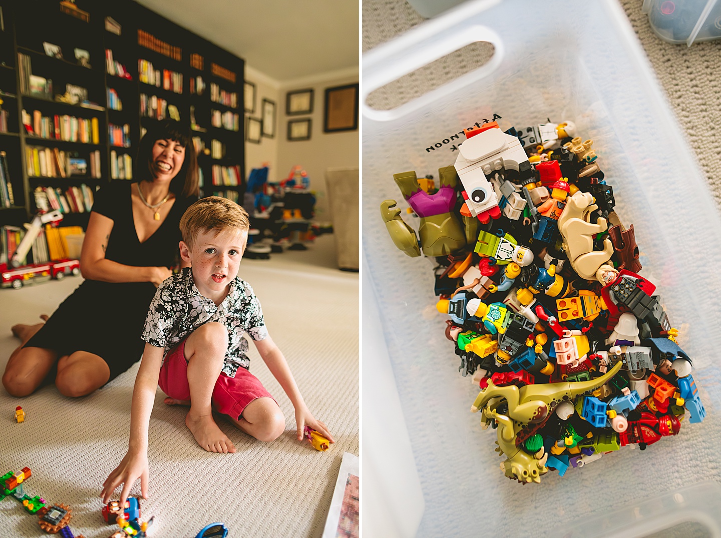 Kid playing with Legos