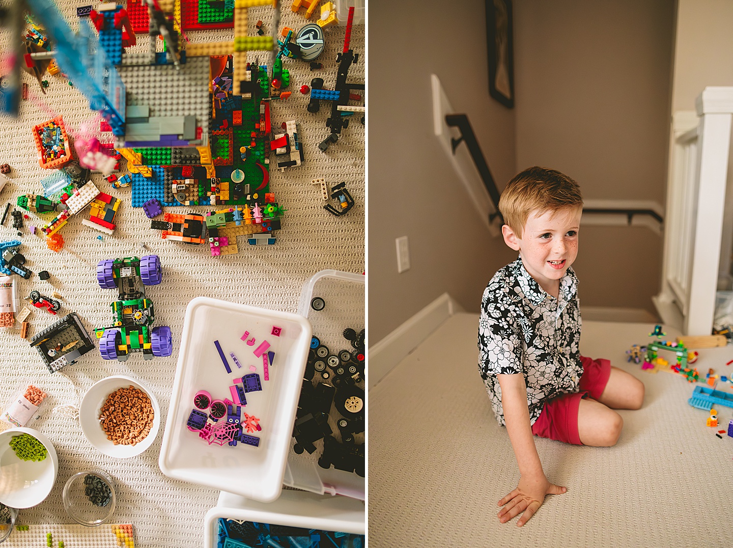 Kid playing with Legos