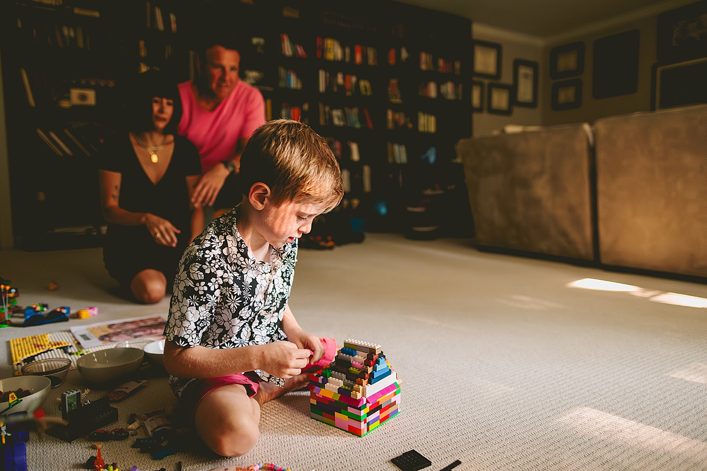 Kid playing with Legos