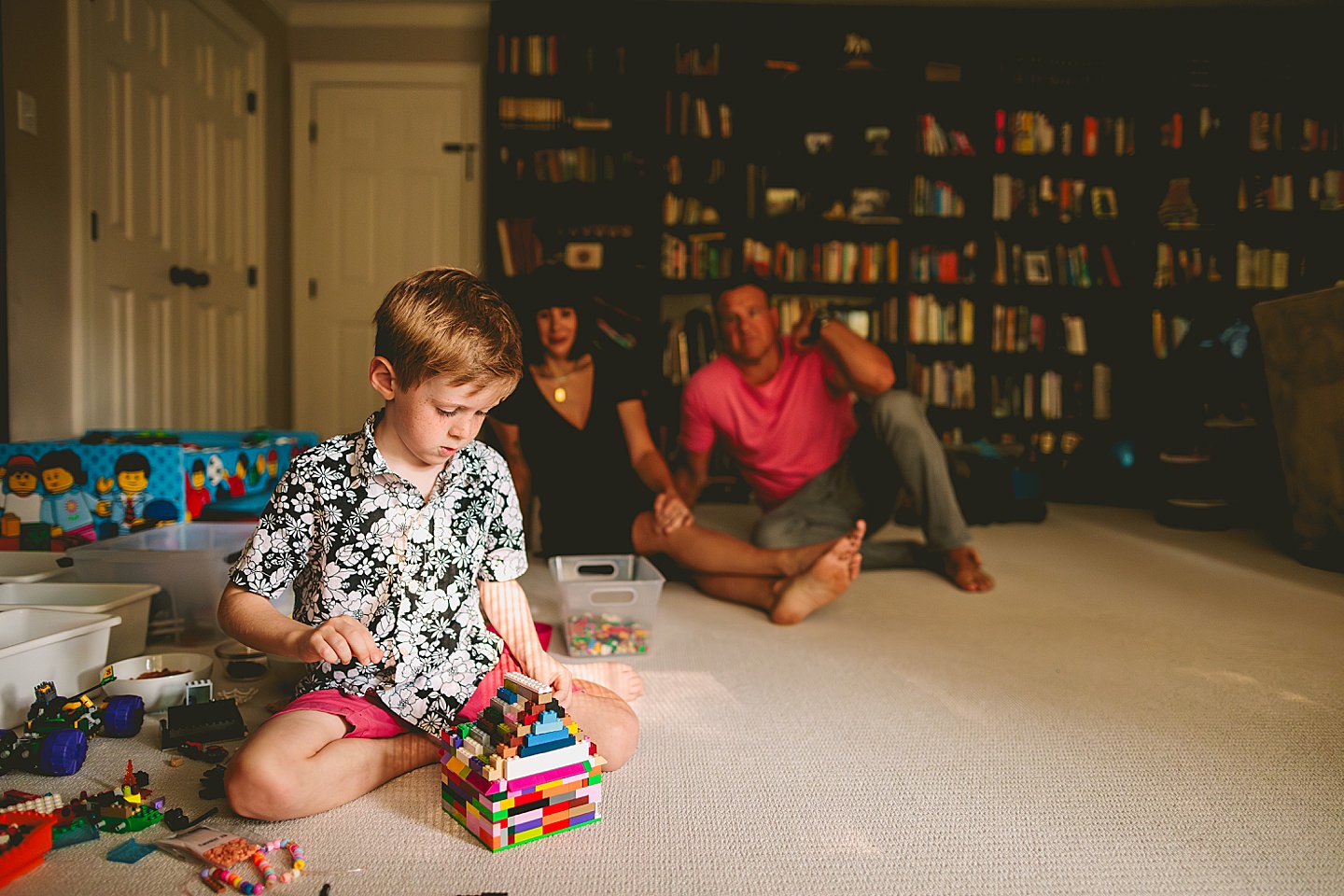 Kid playing with Legos