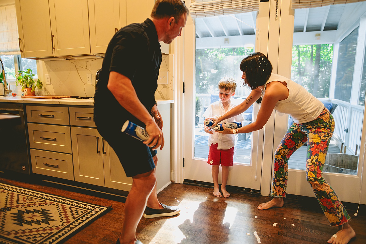 Food fight in kitchen