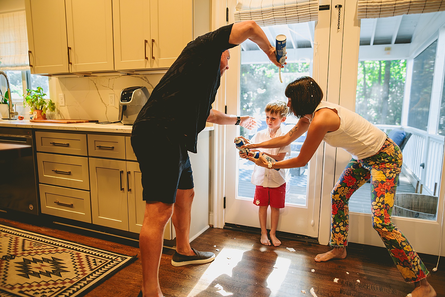 Food fight in kitchen