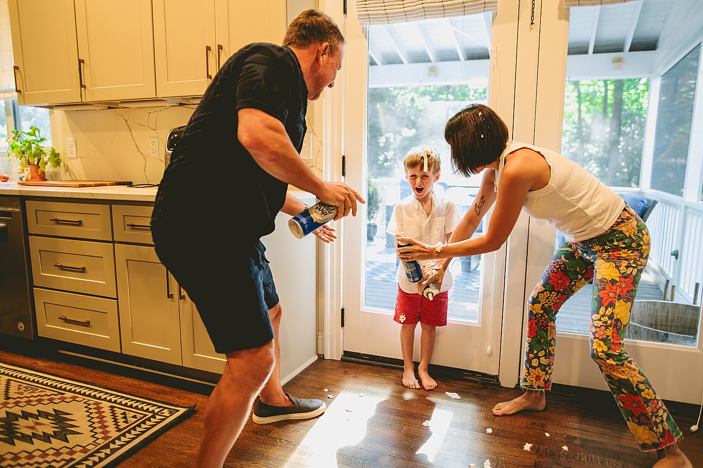 Food fight in kitchen