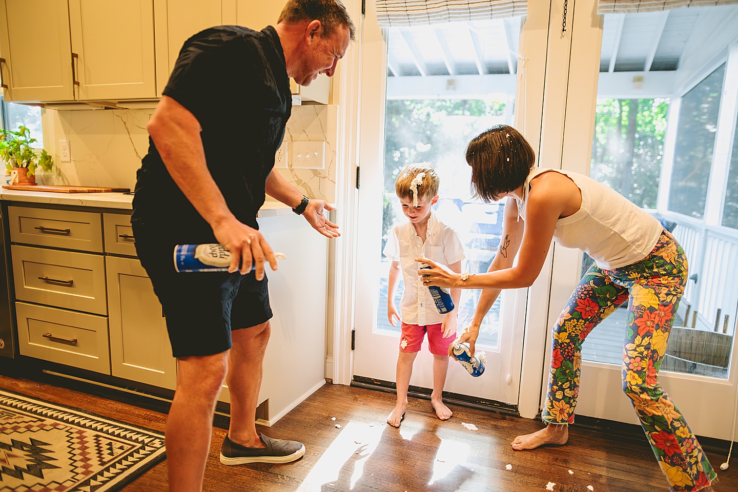 Food fight in kitchen