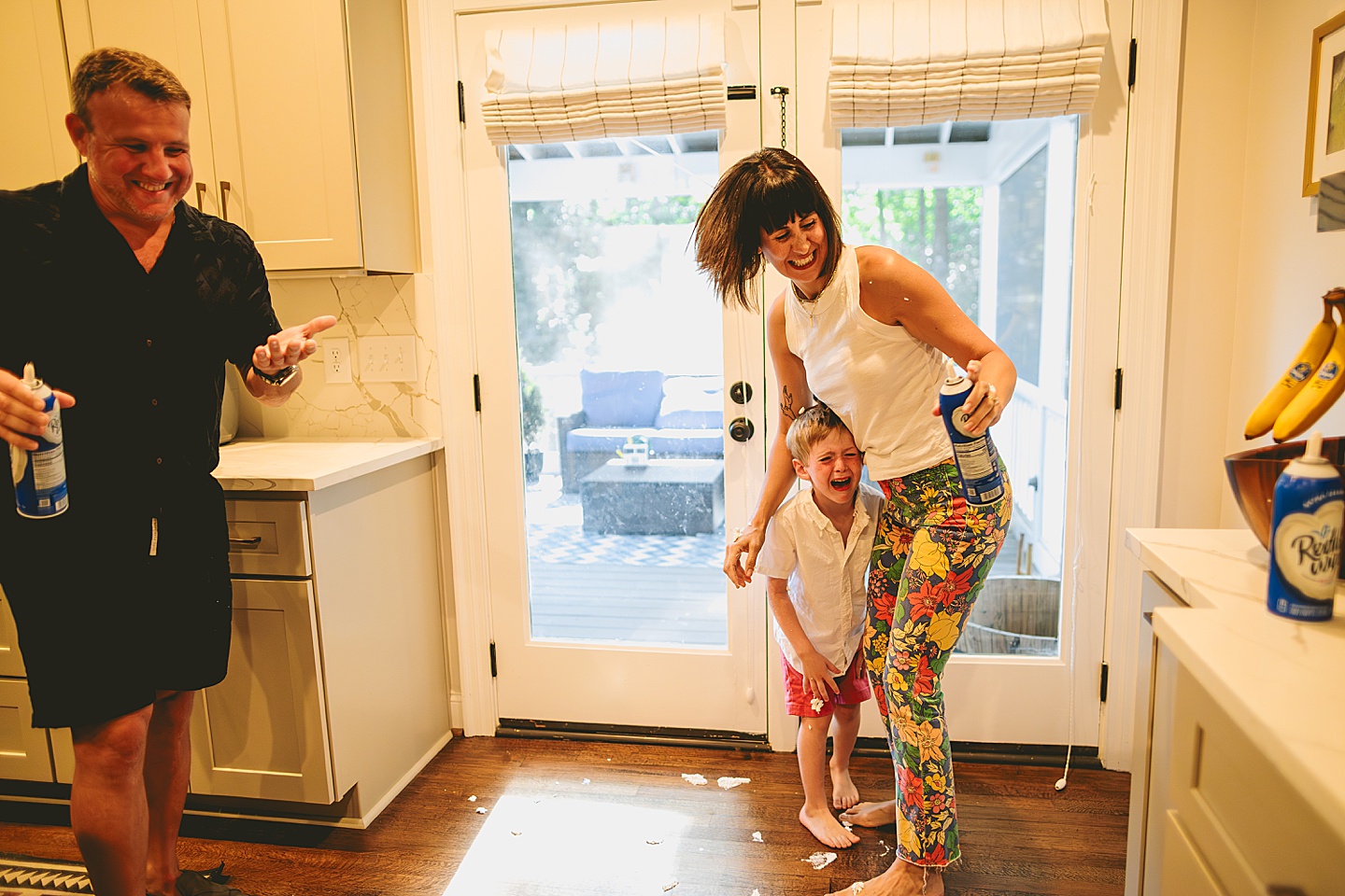 Food fight in kitchen